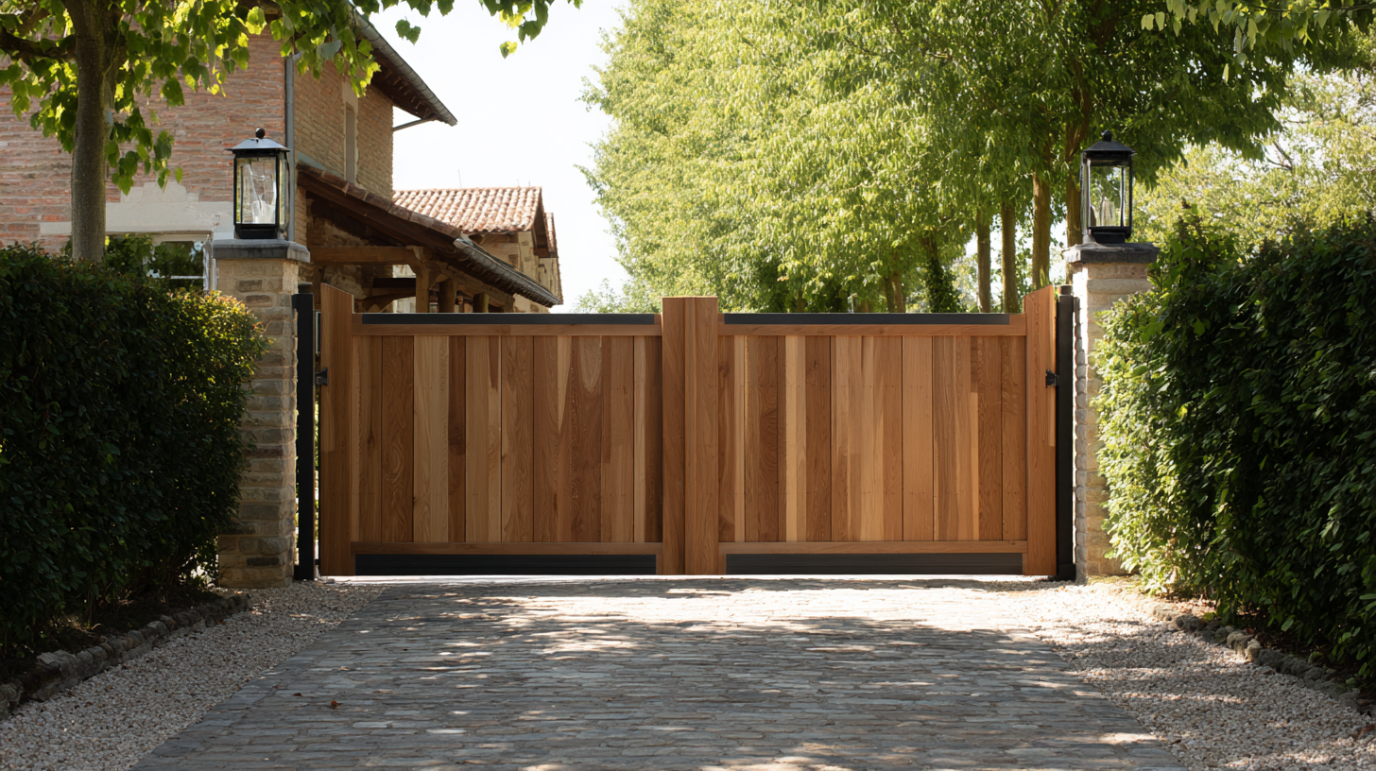 Portail bois sur mesure : artisanat belge au service de l’entrée de votre maison